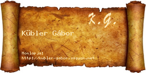 Kübler Gábor névjegykártya