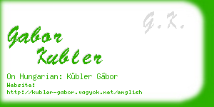 gabor kubler business card