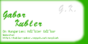 gabor kubler business card
